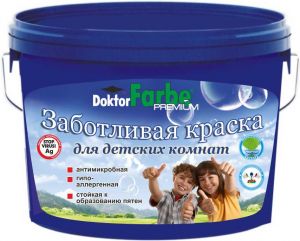 Краска для детских комнат "Doktor Farbe" белоснежная (фото)